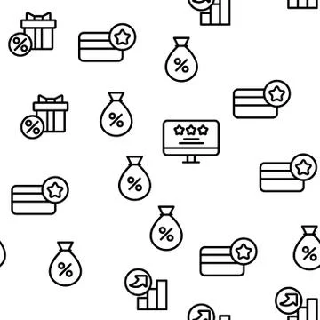 Loyalty Program Bonus Vector Seamless Pattern Stockillustratie