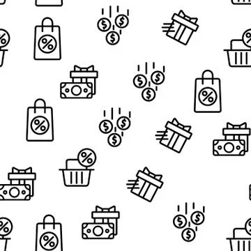 Loyalty Program Bonus Vector Seamless Pattern 스톡 일러스트