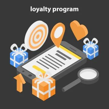 Loyalty program concept banner, isometric style Stock Illustration