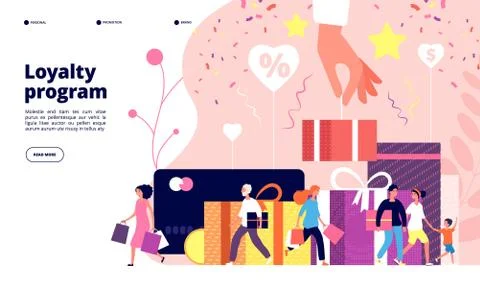 Loyalty program concept. Customer allegiance marketing program, discount rewards Stock Illustration