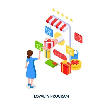 Loyalty program concept. Special conditions for regular customers.  Stock Illustration