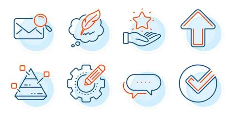 Loyalty program, Copyright chat and Verify icons set. Dots message, Upload and Illustrazione stock