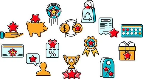 Loyalty Program Customer Retention Banners Stock Illustration