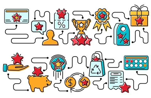 Loyalty Program Customer Retention Banners Stock Illustration