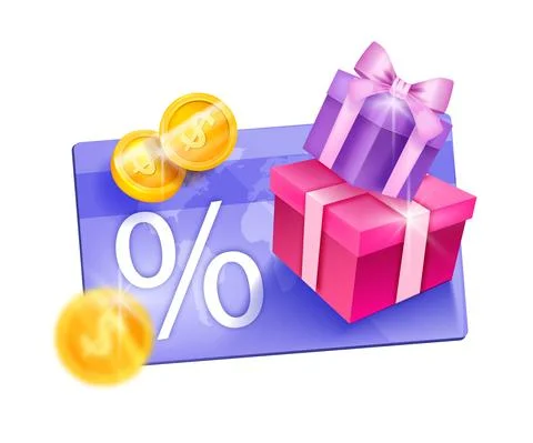 Loyalty program, customer reward gift card vector illustration, present box Stock-Illustration