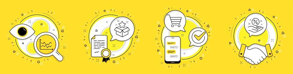 Loyalty program, Diagram chart and Market sale icons set. Loan percent sign 스톡 일러스트