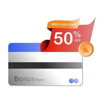Loyalty program discount card for grocery store Illustrazione stock