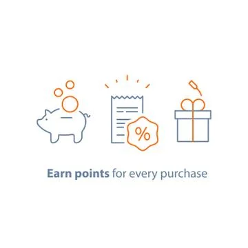 Loyalty program, earn points and get reward, marketing concept Illustrazione stock