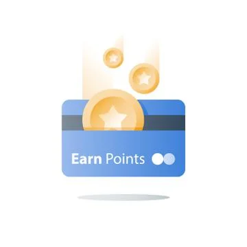 Loyalty program, earn reward, bonus card, perks concept, vector flat icon 스톡 일러스트