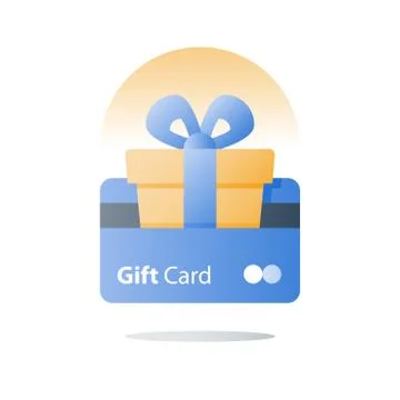 Loyalty program, earn reward, gift card, perks concept, vector flat icon Stock Illustration