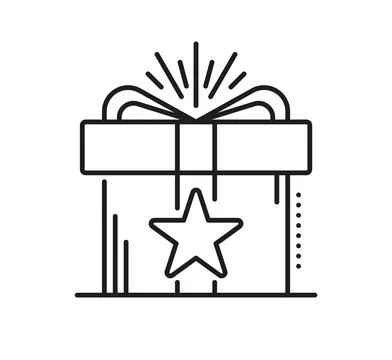 Loyalty program exclusive benefit, gift box icon Illustrazione stock