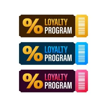 Loyalty program in flat style. Discount coupon. 3d coupon reward. Discount Stock Illustration