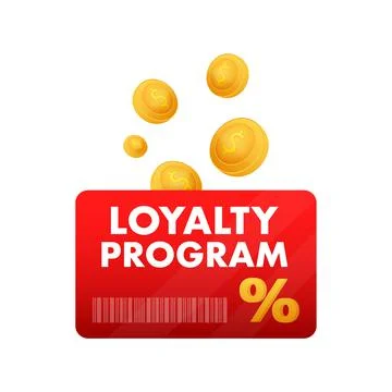 Loyalty program in flat style. Discount coupon. 3d coupon reward. Discount Stock Illustration