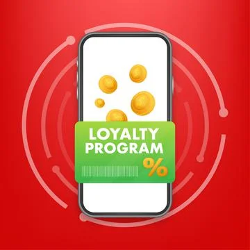 Loyalty program in flat style. Discount coupon. coupon reward. Discount, loyalty Stock-Illustration