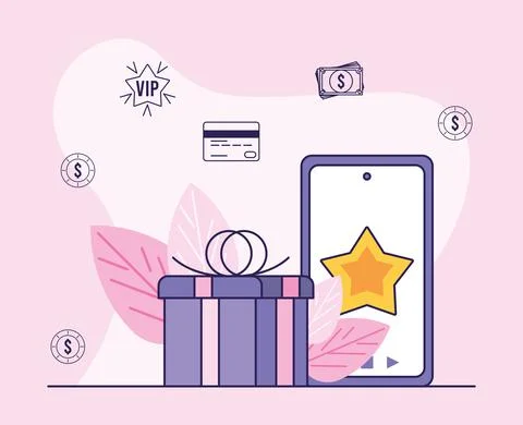 Loyalty program with gift Stock Illustration