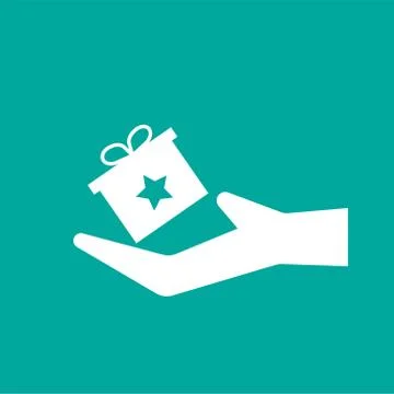 Loyalty program icon,flat vector sign isolated on green background. Simple ve Ilustración de archivo