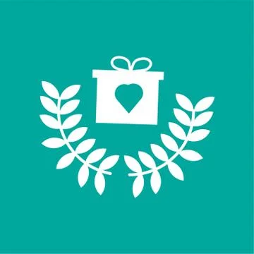 Loyalty program icon,flat vector sign isolated on green background. Simple ve 스톡 일러스트