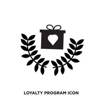 Loyalty program icon,flat vector sign isolated on white background. Simple ve Illustration