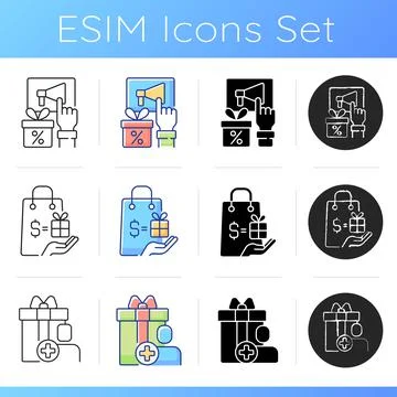 Loyalty program icons set Illustration