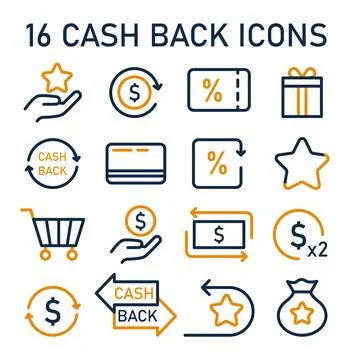 Loyalty program icons set. Rewards, offers, cashback and card points. イラスト素材