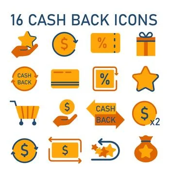Loyalty program icons set. Rewards, offers, cashback and card points. イラスト素材