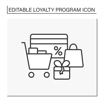 Loyalty program line icon Illustrazione stock