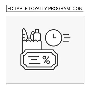 Loyalty program line icon Illustrazione stock