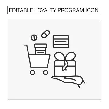 Loyalty program line icon Illustrazione stock