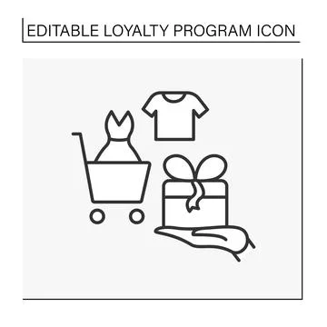 Loyalty program line icon Stock Illustration