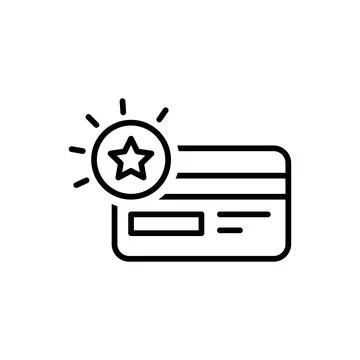 Loyalty program line icon. Percentage, plastic card, bonus. Customer retentio Stock Illustration