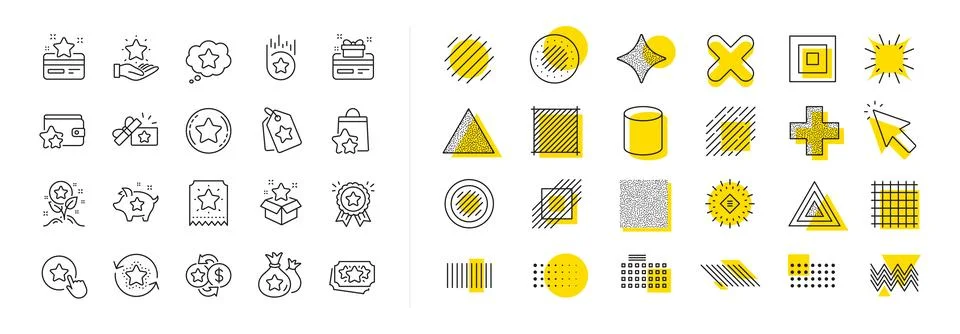 Loyalty program line icons. Bonus card, Redeem gift and discount coupon. Design 스톡 일러스트