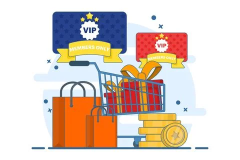 Loyalty program marketing strategy concept, loyalty card, discounts and bonuses. Illustrazione stock