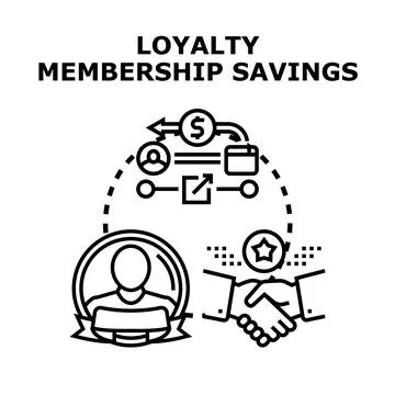 Loyalty program membership offering discount savings and profit Stock Illustration