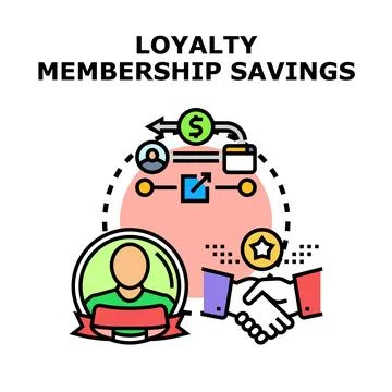 Loyalty program membership offering discount savings and profit Stock Illustration