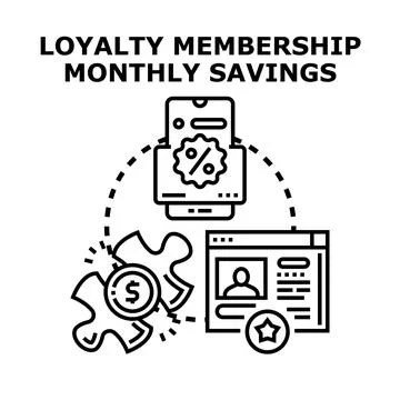 Loyalty program membership offering monthly savings and special deals イラスト素材