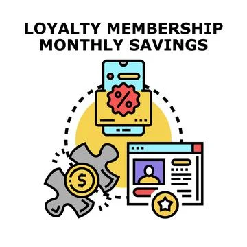 Loyalty program membership offering monthly savings and special deals Illustration