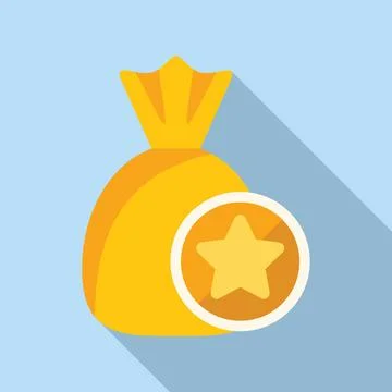 Loyalty program money bag reward icon flat vector. Online code Illustration