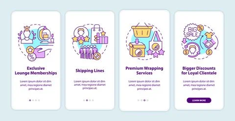 Loyalty program perks onboarding mobile app page screen イラスト素材