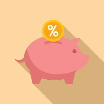 Loyalty program piggy bank icon flat vector. Bonus system 스톡 일러스트