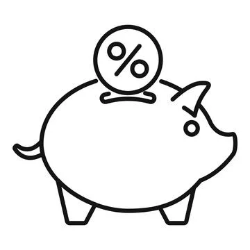 Loyalty program piggy bank icon outline vector. Bonus system Stock Illustration