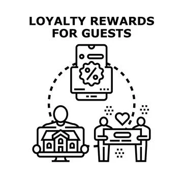 Loyalty program rewarding guests with exclusive discounts Illustration