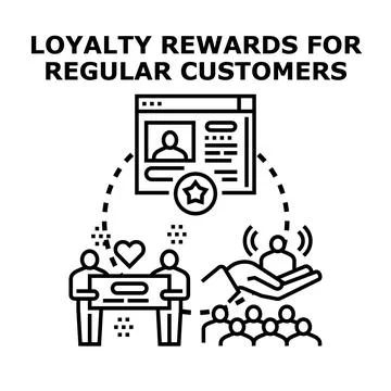 Loyalty program rewarding regular customers concept Stock Illustration