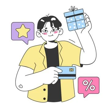 Loyalty program. Rewards, offers, cashback and card points. イラスト素材