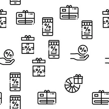 Loyalty Program Seamless Pattern Vector Stock Illustration