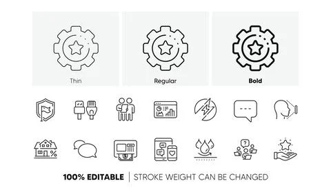 Loyalty program, Seo statistics and Electric energy line icons. For web app Illustrazione stock
