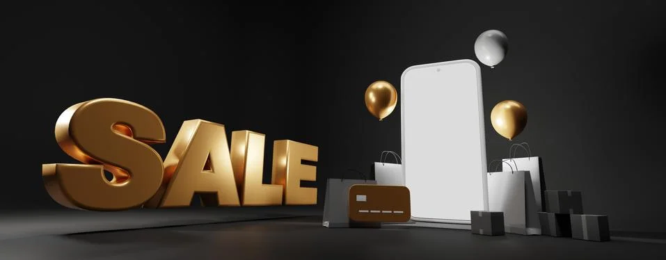 Loyalty program with special offer 3d illustration. Smartphone for online Illustrazione stock