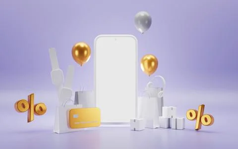 Loyalty program with special offer. Mockup smartphone for online shopping with Stock-Illustration