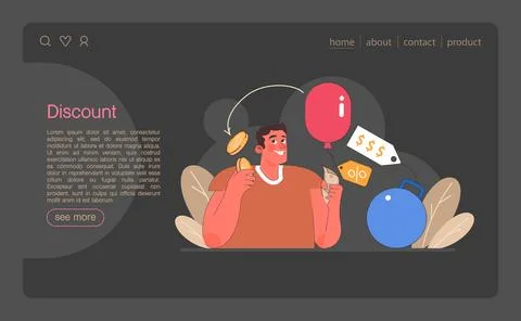 Loyalty program web banner or landing page dark or night Stock Illustration