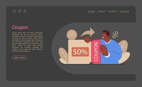 Loyalty program web banner or landing page dark or night mode Stock Illustration