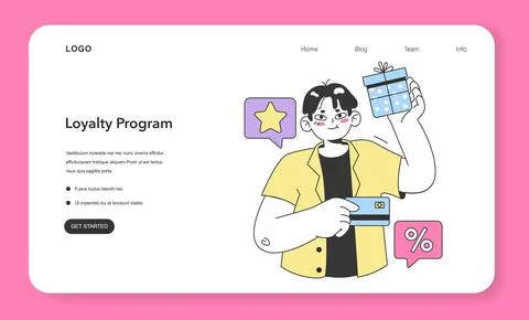 Loyalty program web banner or landing page. Commercial Stock Illustration